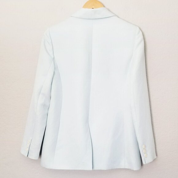 MAJE Paris Vizane Linen Blend Twill Blazer US M 38 Light Sky Blue Designer $385 - Picture 5 of 16